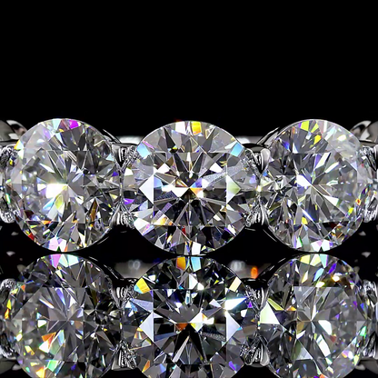 5.06 CTTW Round Lab Grown Diamond 7 Stones Eternity Band Sz. 6.5 (E Color and VS Clarity)