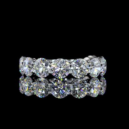 4.13 CTTW Round Lab Grown Diamond 3/4 Eternity Band Sz. 6 (E Color and VS Clarity)