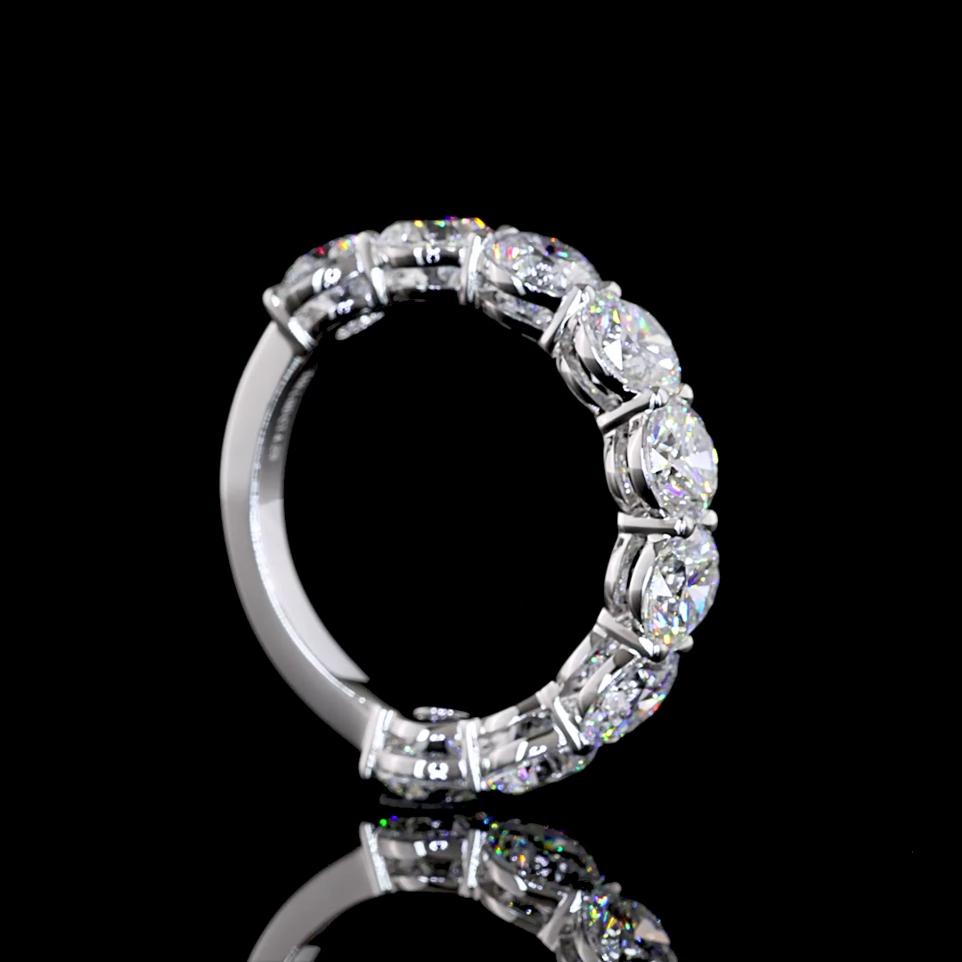 4.13 CTTW Round Lab Grown Diamond 3/4 Eternity Band Sz. 6 (E Color and VS Clarity)