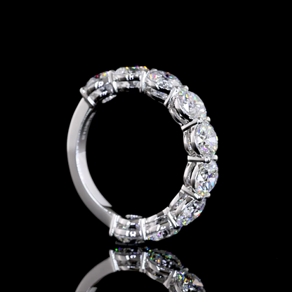 4.13 CTTW Round Lab Grown Diamond 3/4 Eternity Band Sz. 6 (E Color and VS Clarity)