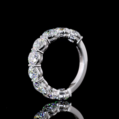 4.13 CTTW Round Lab Grown Diamond 3/4 Eternity Band Sz. 6 (E Color and VS Clarity)