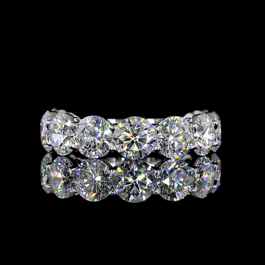 5.04 CTTW Round Lab Diamond 3/4 Eternity Band (E Color and VS Clarity)