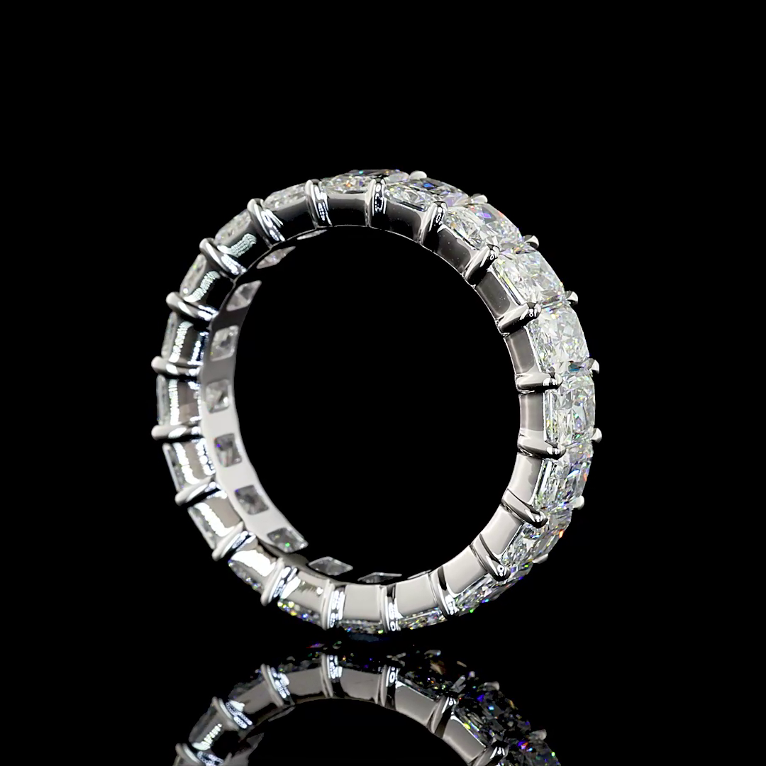 5.21 CTTW Radiant Lab Grown Diamond Full Eternity Sz. 6.5 (E Color and VS Clarity)