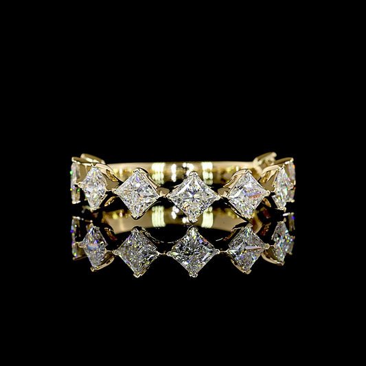 1.88 CTTW Princess Lab Grown Diamond 3/4 Eternity Band Sz. 6.5 (E Color and VS Clarity)