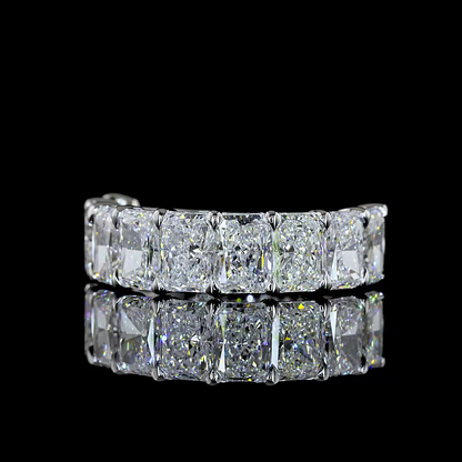 4.08 CTTW Radiant Lab Grown Diamond Half Eternity Band Sz. 6 (E Color and VS Clarity)