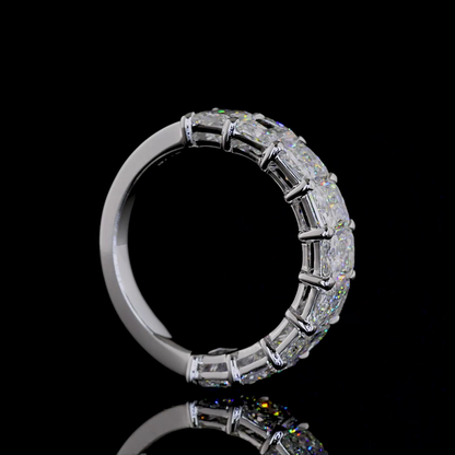 4.08 CTTW Radiant Lab Grown Diamond Half Eternity Band Sz. 6 (E Color and VS Clarity)