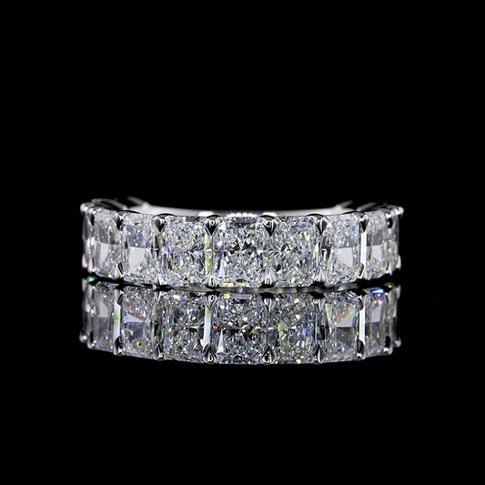 4.02 CTTW Radiant Lab Grown Diamond 3/4 Eternity Band Sz. 6 (E Color and VS Clarity)