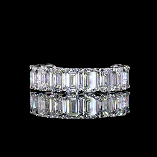 5.50 CTTW Emerald Lab Diamond 3/4 Eternity Band (E Color and VS Clarity)