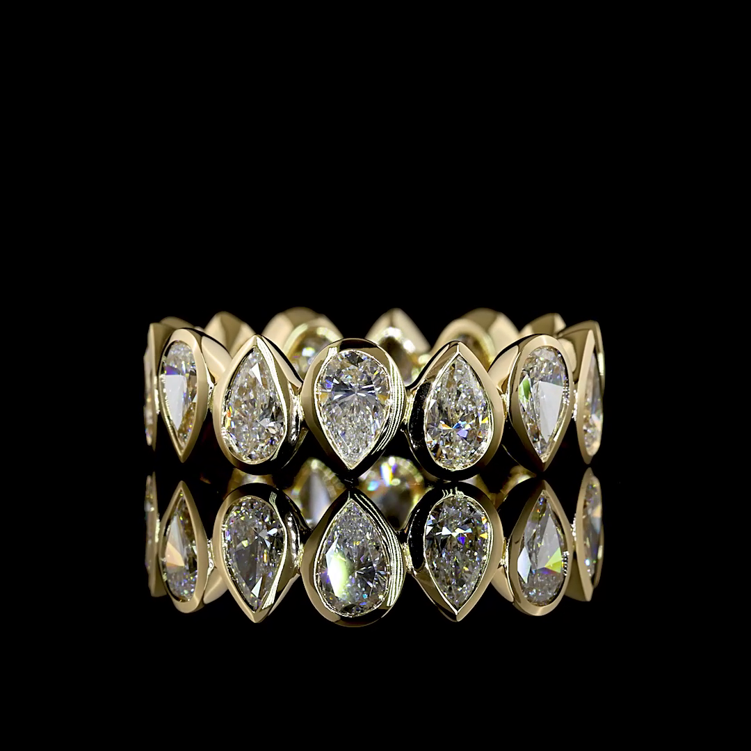 3.13 CTTW Pear Lab Diamond Full Eternity (E Color and VS Clarity)
