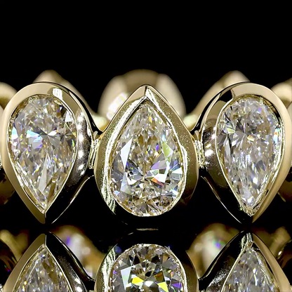 3.13 CTTW Pear Lab Diamond Full Eternity (E Color and VS Clarity)
