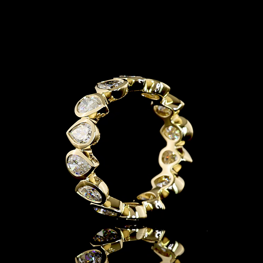 3.13 CTTW Pear Lab Diamond Full Eternity (E Color and VS Clarity)