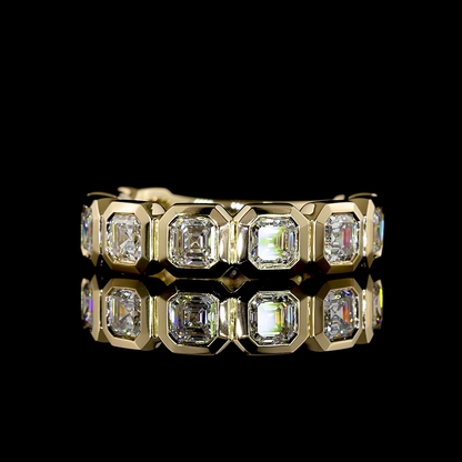 2.27 CTTW Asscher Lab Diamond 3/4 Eternity Band (E Color and VS Clarity)