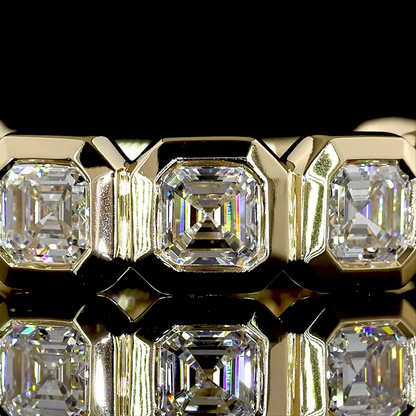 2.27 CTTW Asscher Lab Diamond 3/4 Eternity Band (E Color and VS Clarity)