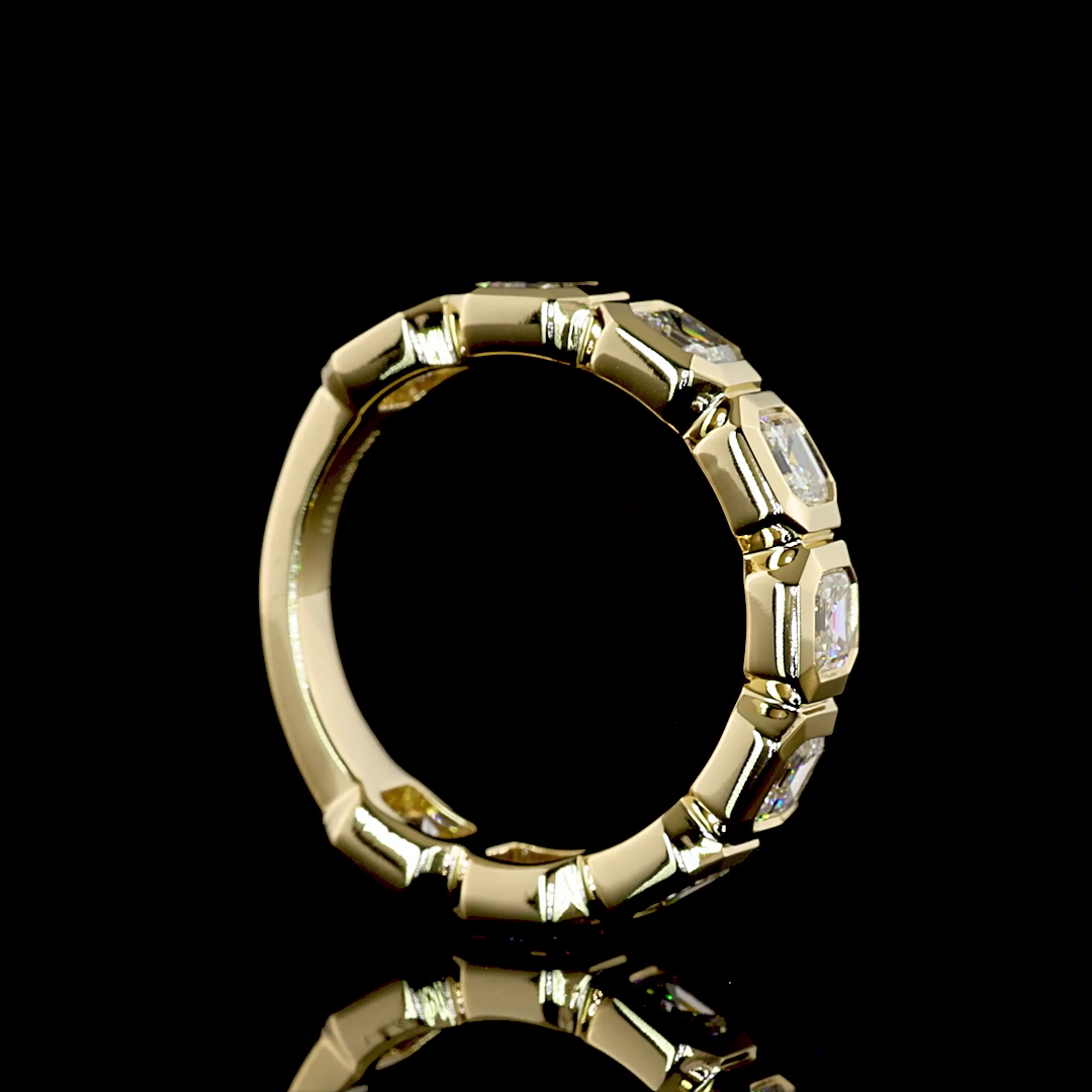 2.27 CTTW Asscher Lab Diamond 3/4 Eternity Band (E Color and VS Clarity)