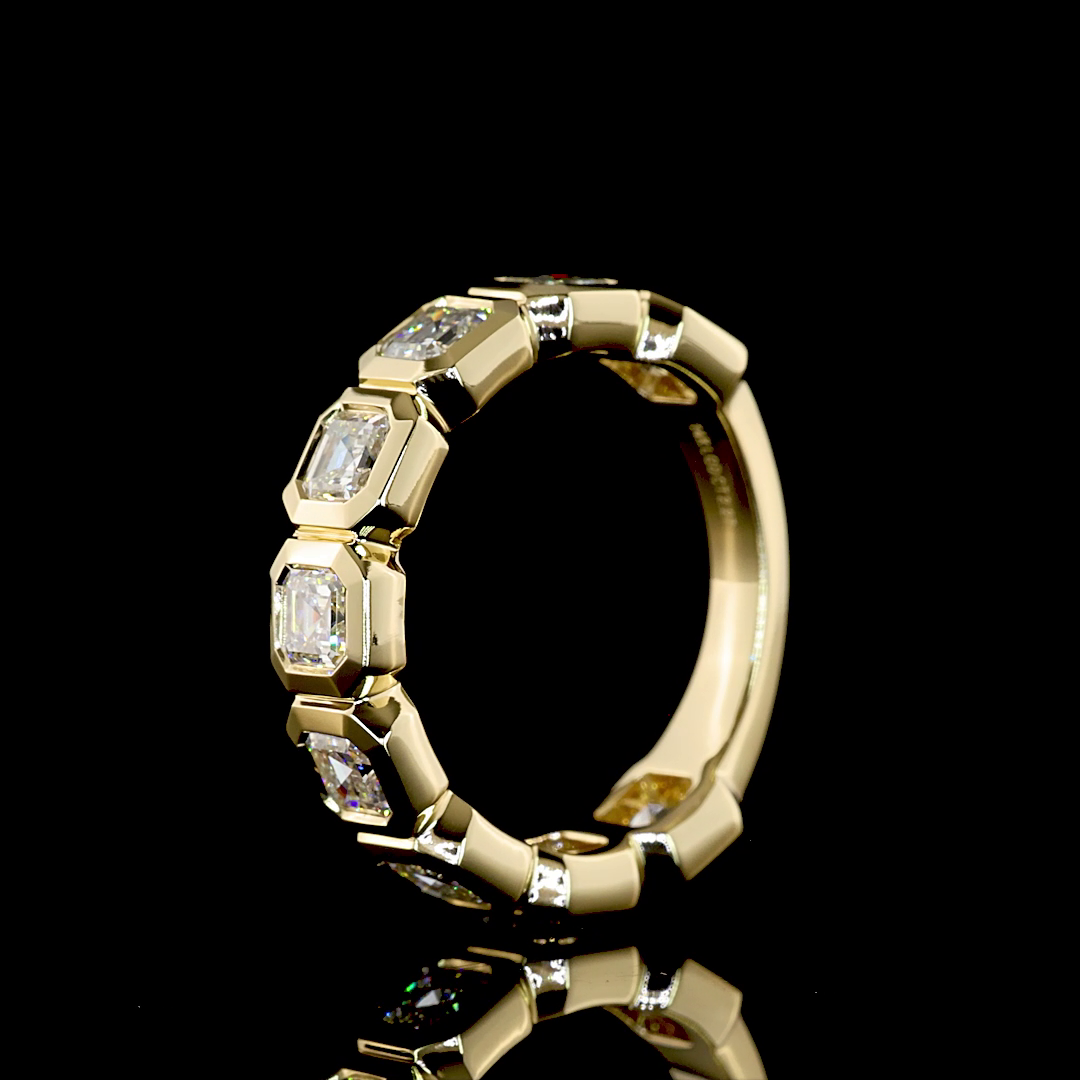 2.27 CTTW Asscher Lab Diamond 3/4 Eternity Band (E Color and VS Clarity)