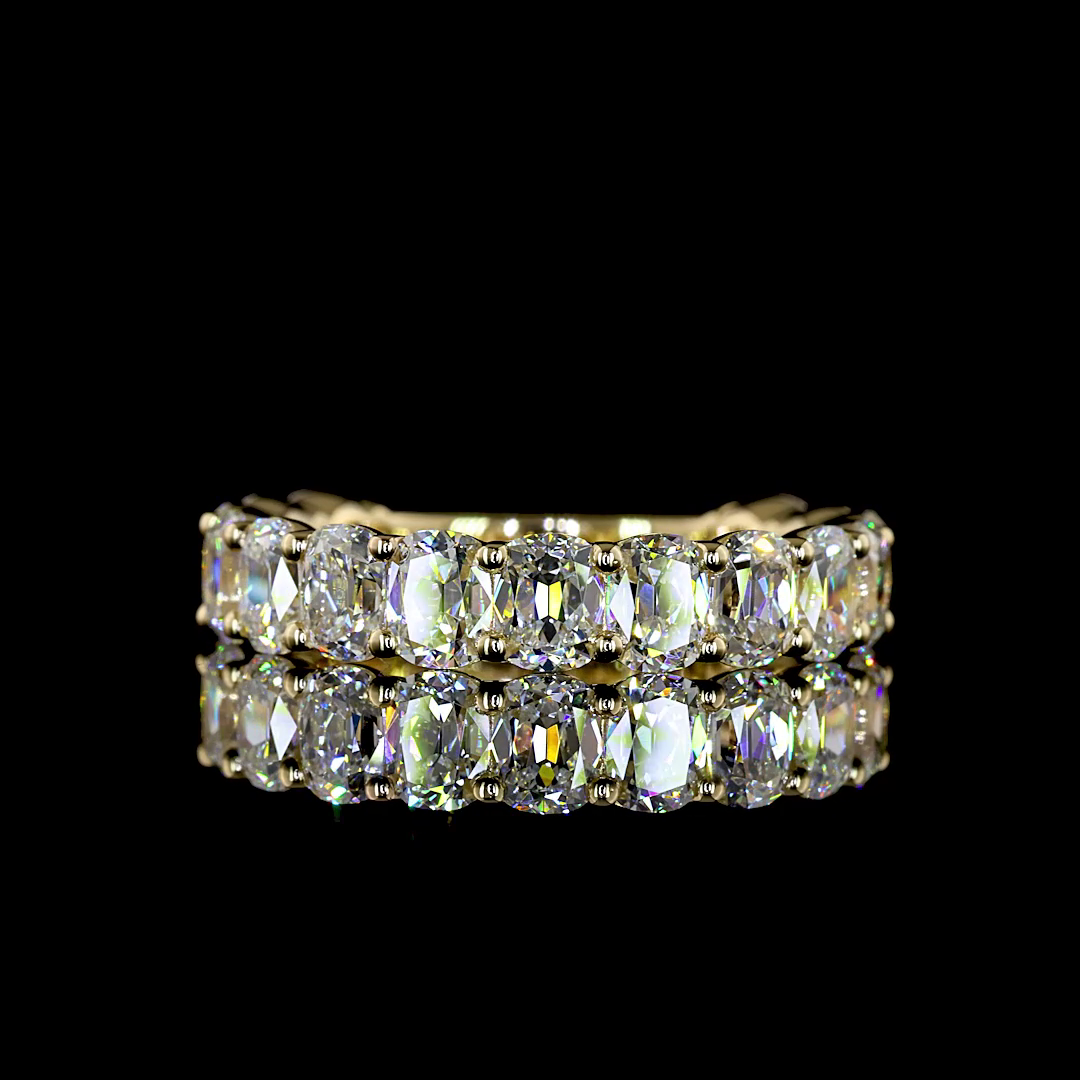 3.24 CTTW Antique Cushion Lab Diamond 3/4 Eternity Band (E Color and VS1 Clarity)