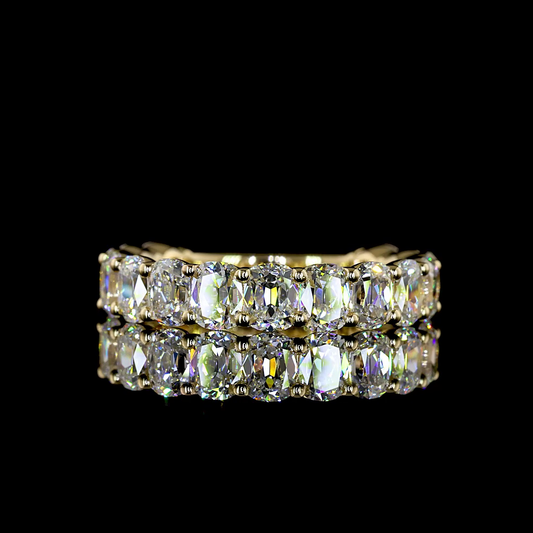 3.24 CTTW Antique Cushion Lab Diamond 3/4 Eternity Band (E Color and VS1 Clarity)