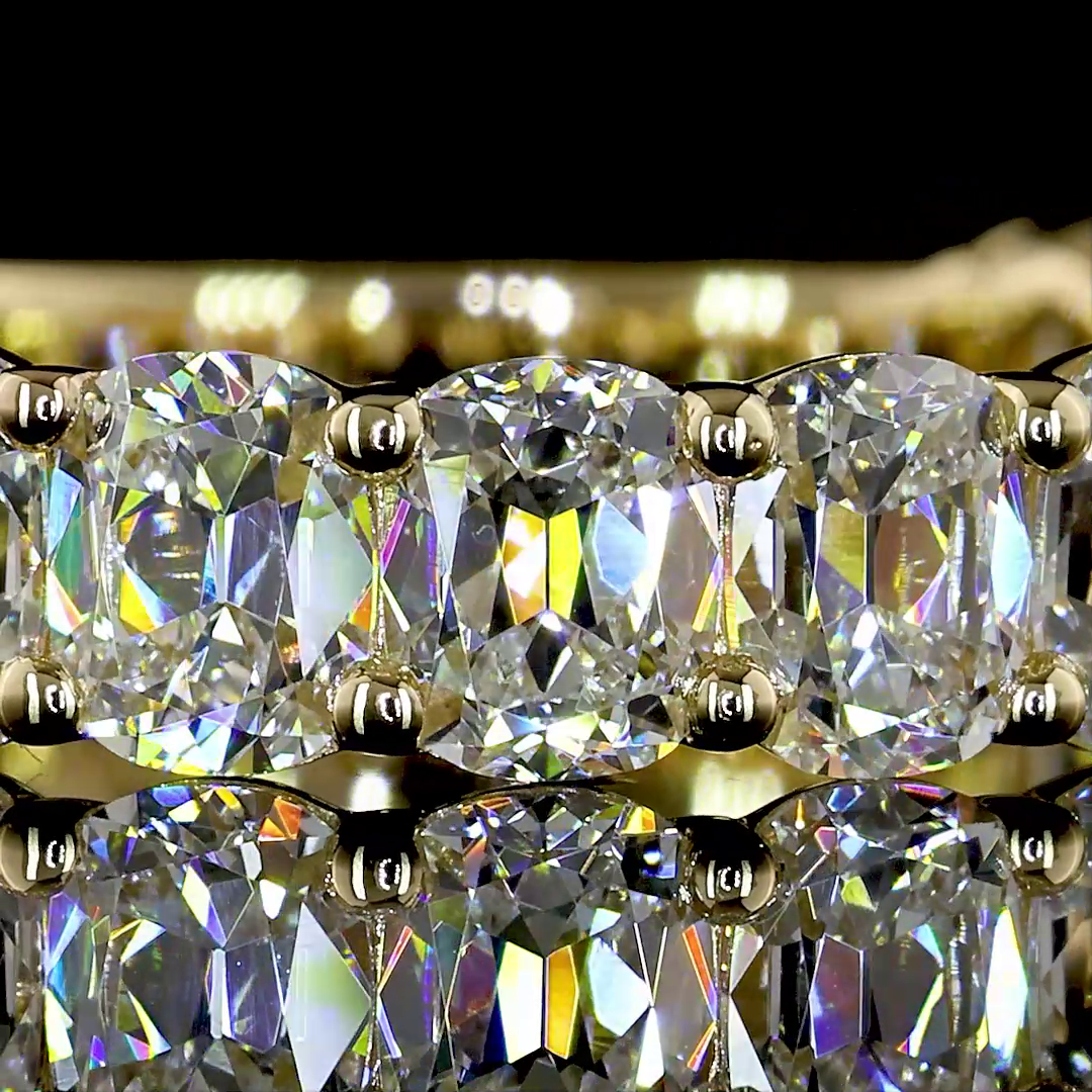 3.24 CTTW Antique Cushion Lab Diamond 3/4 Eternity Band (E Color and VS1 Clarity)