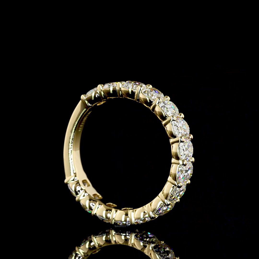 3.24 CTTW Antique Cushion Lab Diamond 3/4 Eternity Band (E Color and VS1 Clarity)