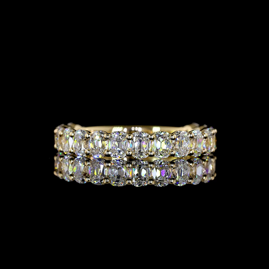1.88 CTTW Antique Cushion Lab Diamond 3/4 Eternity Band (E Color and VS Clarity)