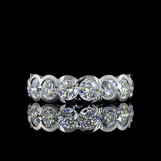 2.22 CTTW Round Lab Diamond 3/4 Eternity Band (F/H Color and VS2/SI Clarity)