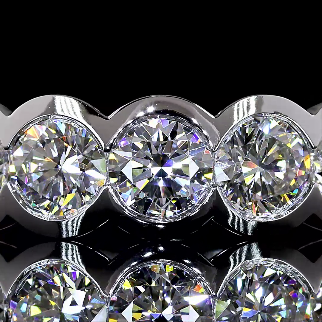 2.36 CTTW Round Lab Grown Diamond Half Eternity Band Sz. 6.5 (F Color and VS2 Clarity)