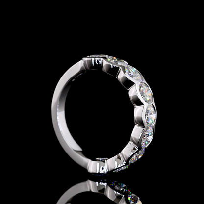 2.36 CTTW Round Lab Grown Diamond Half Eternity Band Sz. 6.5 (F Color and VS2 Clarity)