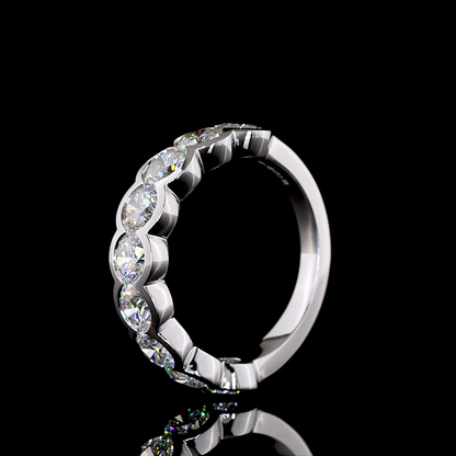 2.36 CTTW Round Lab Grown Diamond Half Eternity Band Sz. 6.5 (F Color and VS2 Clarity)