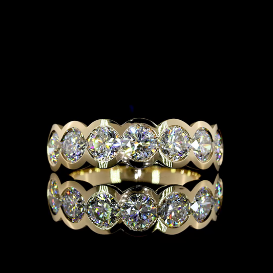 2.19 CTTW Round Lab Diamond 7 Stones Eternity Band (H Color and SI Clarity)