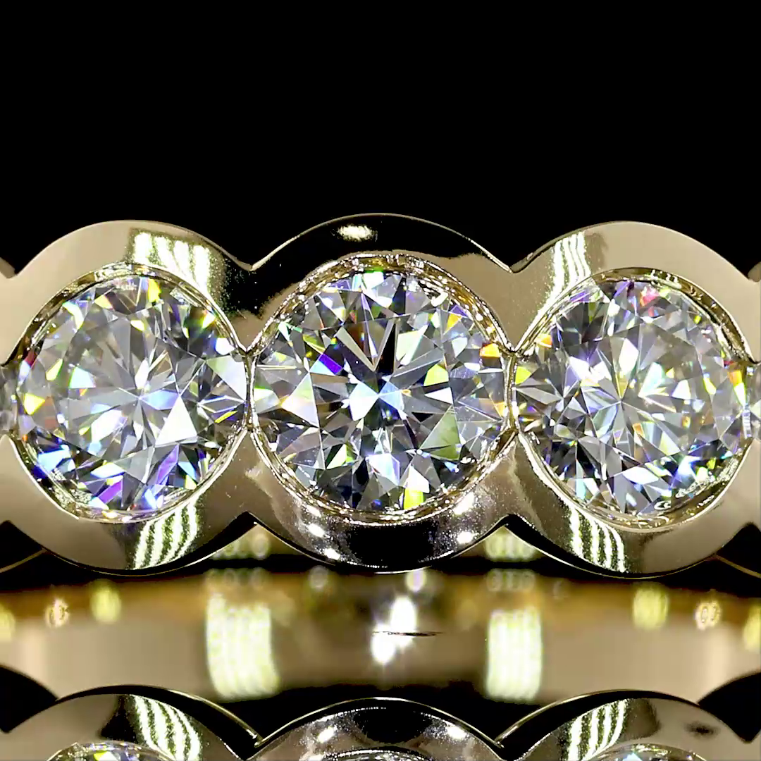 2.19 CTTW Round Natural Diamond 7 Stones Eternity Band Sz. 6.5 (H Color and SI Clarity)
