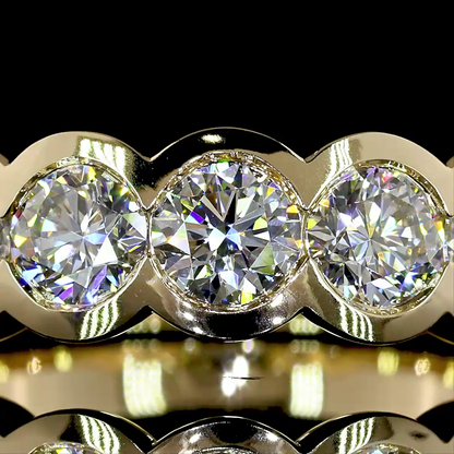2.19 CTTW Round Natural Diamond 7 Stones Eternity Band Sz. 6.5 (H Color and SI Clarity)