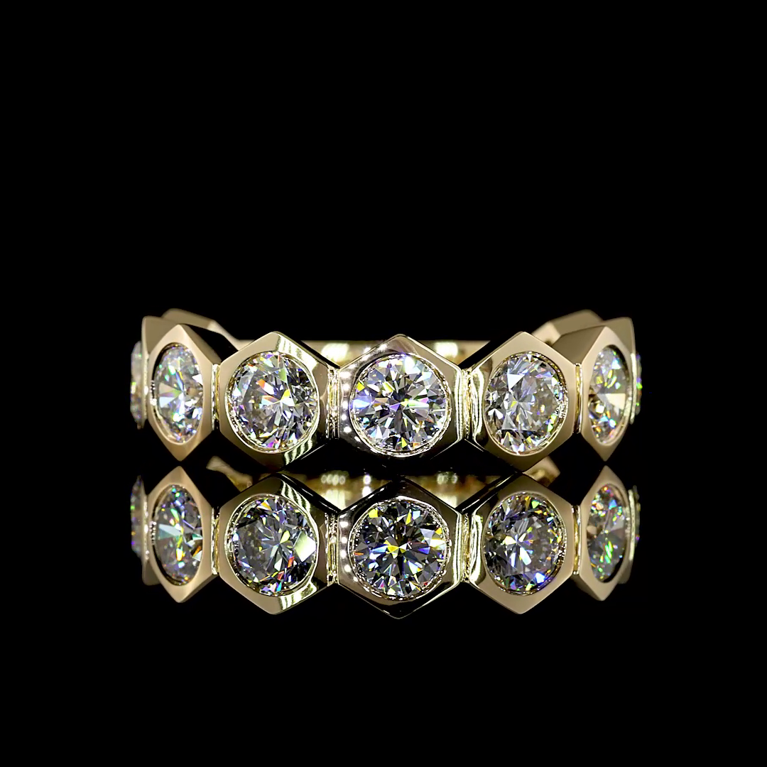 2.76 CTTW Round Lab Grown Diamond 3/4 Eternity Band Sz. 6.5 (E Color and VS Clarity)