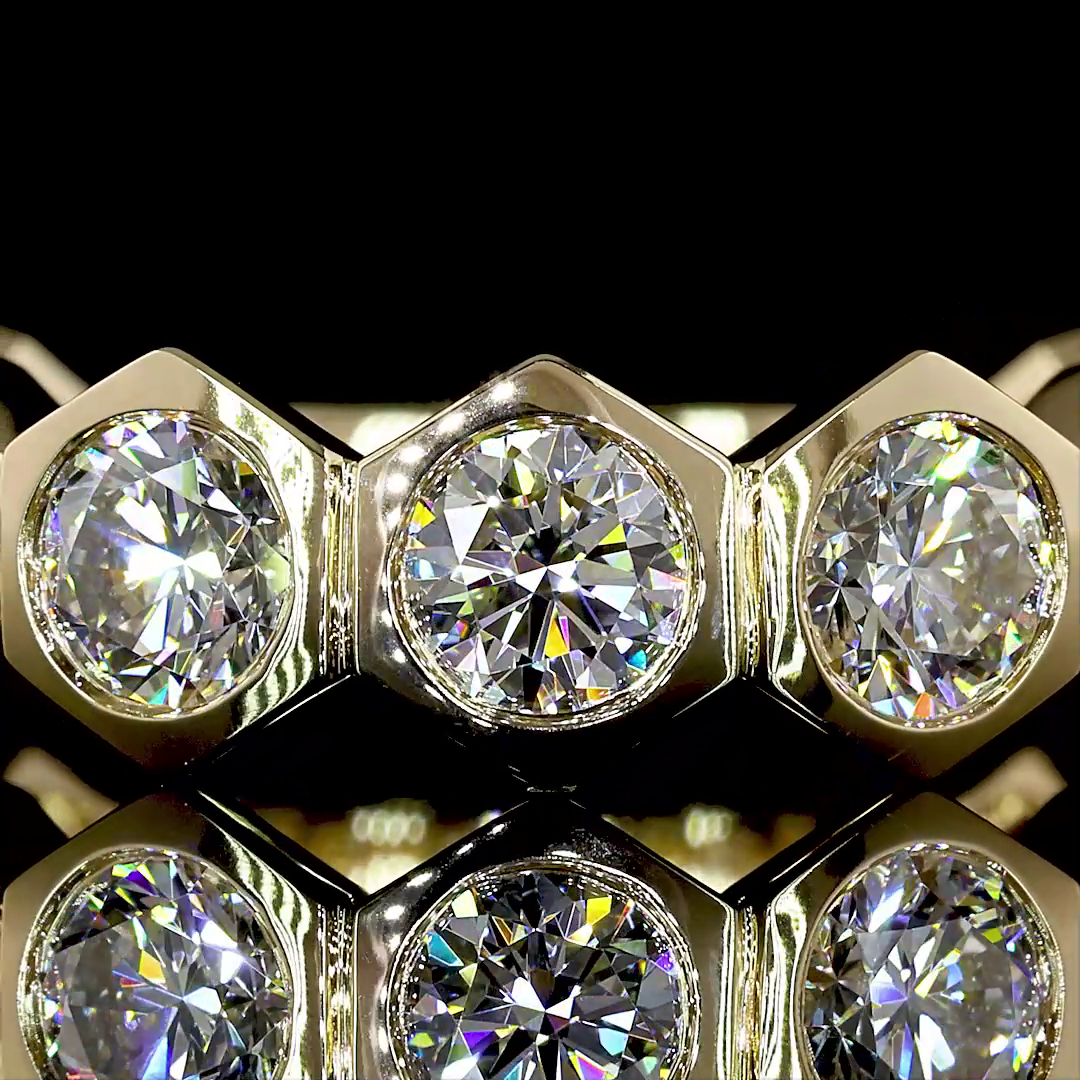 2.76 CTTW Round Lab Grown Diamond 3/4 Eternity Band Sz. 6.5 (E Color and VS Clarity)