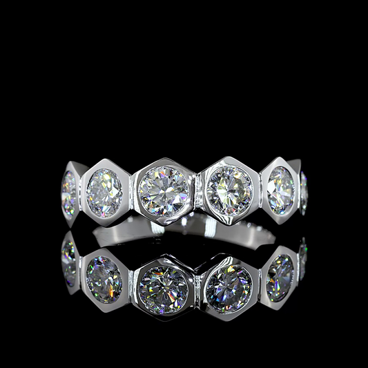 1.82 CTTW Round Lab Diamond Half Eternity Eternity Band (F Color and VS2 Clarity)
