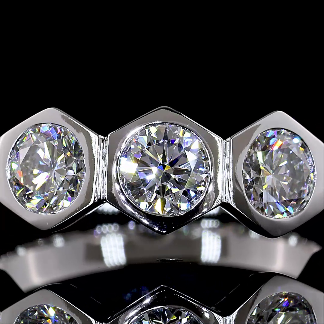 1.82 CTTW Round Lab Grown Diamond Half Eternity Band Sz. 6 (F Color and VS2 Clarity)