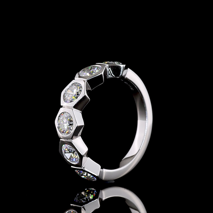 1.82 CTTW Round Lab Grown Diamond Half Eternity Band Sz. 6 (F Color and VS2 Clarity)