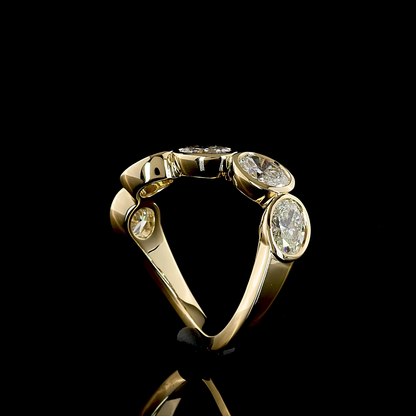 2.11 CTTW Oval Lab Grown Diamond 5 Stones Eternity Band Sz. 6.5 (E Color and VS Clarity)