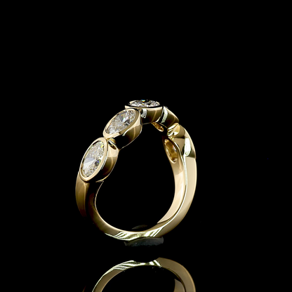 2.11 CTTW Oval Lab Grown Diamond 5 Stones Eternity Band Sz. 6.5 (E Color and VS Clarity)