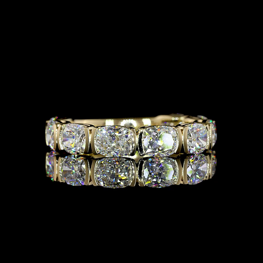 3.39 CTTW Cushion Brilliant Lab Diamond 3/4 Eternity Band (E Color and VS Clarity)