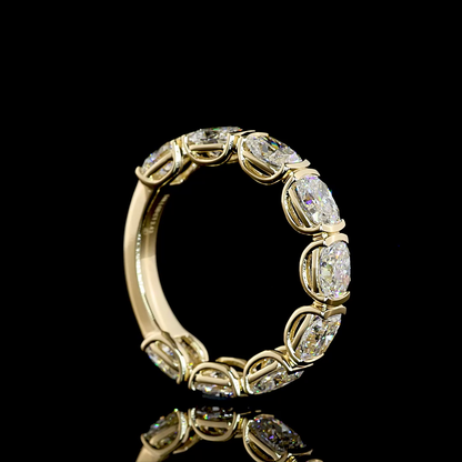 3.39 CTTW Cushion Brilliant Lab Diamond 3/4 Eternity Band (E Color and VS Clarity)
