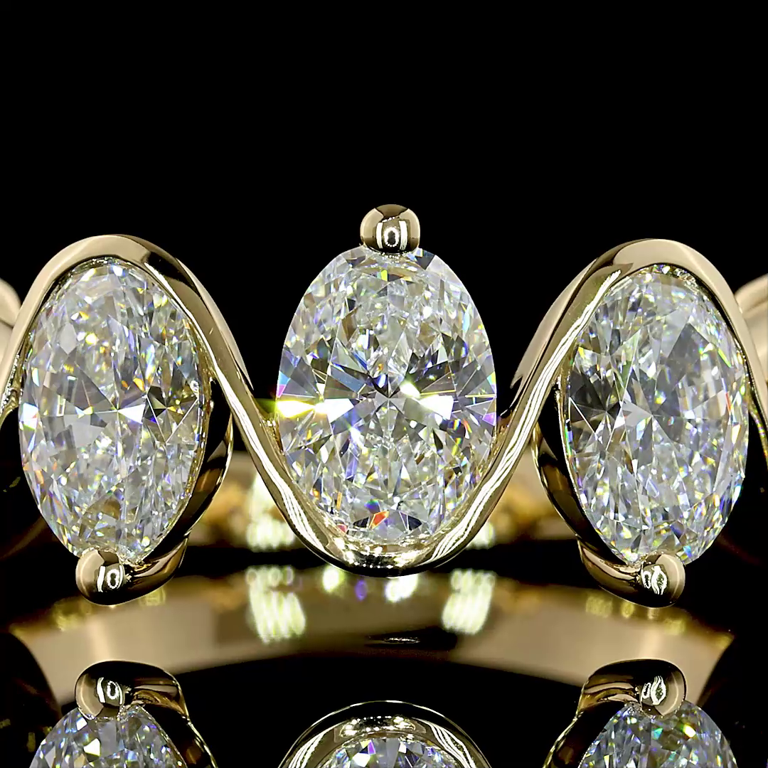 2.63 CTTW Oval Lab Diamond 5 Stones Eternity Band (E Color and VS Clarity)