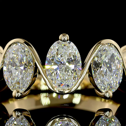 2.63 CTTW Oval Lab Diamond 5 Stones Eternity Band (E Color and VS Clarity)