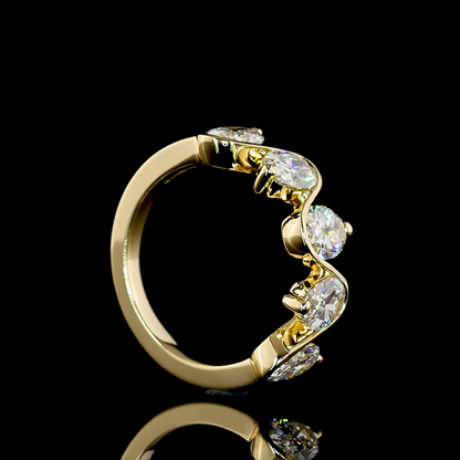 2.63 CTTW Oval Lab Diamond 5 Stones Eternity Band (E Color and VS Clarity)
