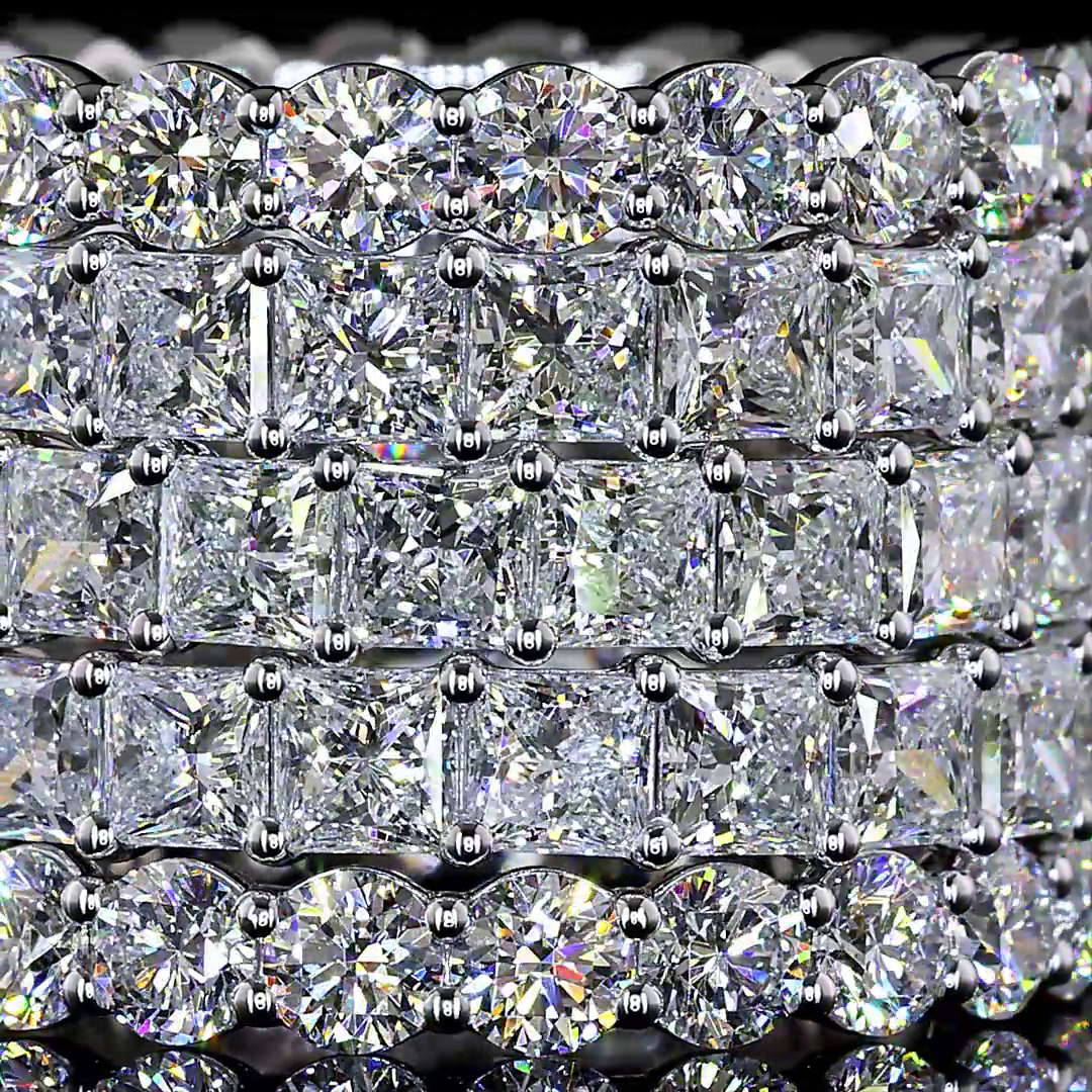 2.89 CTTW Princess Lab Grown Diamond Full Eternity Sz. 6 (F Color and VS1 Clarity)