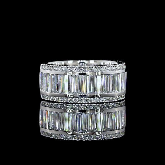 3.32 CTTW Antique Baguette Lab Diamond 3/4 Eternity Band (E Color and VS1 Clarity)