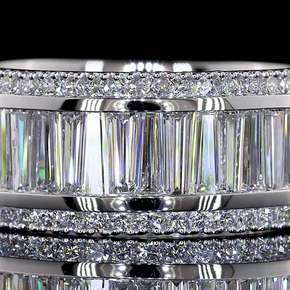 3.32 CTTW Antique Baguette Lab Diamond 3/4 Eternity Band (E Color and VS1 Clarity)