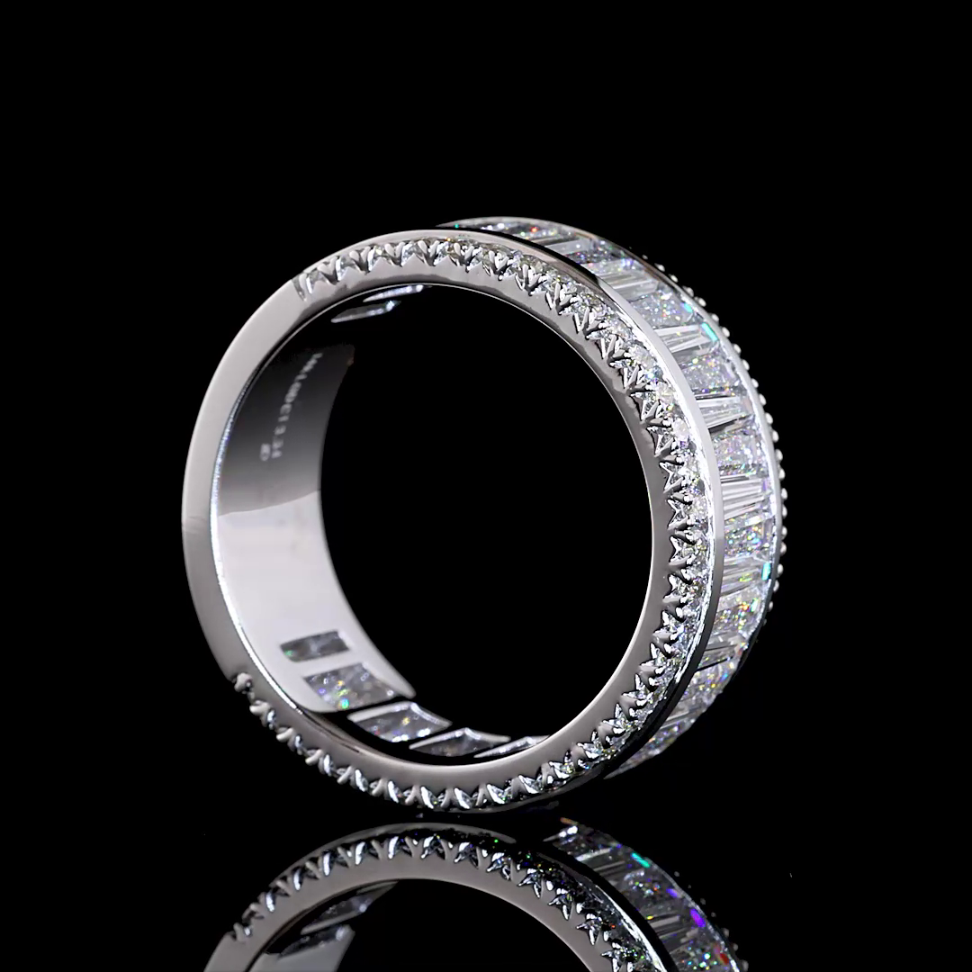 3.32 CTTW Antique Baguette Lab Diamond 3/4 Eternity Band (E Color and VS1 Clarity)