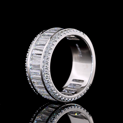 3.32 CTTW Antique Baguette Lab Diamond 3/4 Eternity Band (E Color and VS1 Clarity)