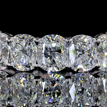 5.33 CTTW Cushion Brilliant Lab Diamond 3/4 Eternity Band (F Color and VVS2 Clarity)