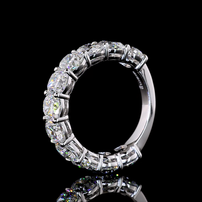 5.33 CTTW Cushion Brilliant Lab Diamond 3/4 Eternity Band (F Color and VVS2 Clarity)